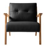 Fauteuil TIMON Cuir véritable Neka : Noir