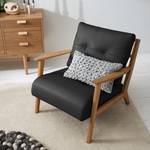 Fauteuil TIMON Cuir véritable Neka : Noir