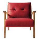 Fauteuil TIMON Cuir véritable Neka : Rouge