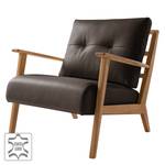 Fauteuil TIMON Cuir véritable Neka : Marron foncé