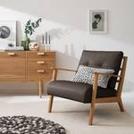 Fauteuil TIMON Echt leer Neka: Donkerbruin