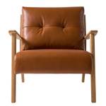 Fauteuil TIMON Cuir véritable Dub : Marron