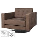 Fauteuil pivotant Chelsea IV Cuir - Cuir véritable Custo : Marron foncé