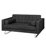 Sofa Chelsea IV (2-Sitzer) Echtleder - Echtleder Custo: Schwarz - Kufen