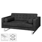 Sofa Chelsea IV (2-Sitzer) Echtleder - Echtleder Custo: Schwarz - Kufen