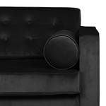 Sofa Chelsea III (2-Sitzer) Microfaser - Stoff Tond: Schwarz - Kufen