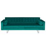 Sofa Chelsea III (3-Sitzer) Microfaser - Stoff Tond: Petrol - Kufen