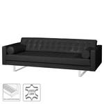 Sofa Chelsea IV (3-Sitzer) Echtleder - Echtleder Lasde: Schwarz - Kufen