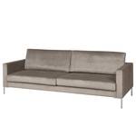 Sofa Portobello III (3-Sitzer) Samt - Stoff Tond: Hellgrau - Eckig