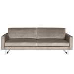 Sofa Portobello III (3-Sitzer) Samt - Stoff Tond: Hellgrau - Kufen