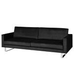 Sofa Portobello III (3-Sitzer) Samt - Stoff Tond: Schwarz - Kufen