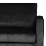 Sofa Portobello III (3-Sitzer) Samt - Stoff Tond: Schwarz - Kufen