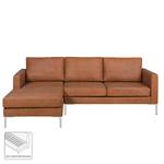 Hoekbank Portobello IV Leer - Leer Custo: Bruin - Breedte: 207 cm - Longchair vooraanzicht links