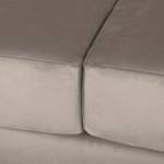Canapé d’angle Portobello III Microfibre - Tissu Tond : Gris clair - Largeur : 207 cm - Méridienne courte à gauche (vue de face)