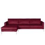 Ecksofa Portobello III Samt - Stoff Tond: Bordeaux - Breite: 251 cm - Longchair davorstehend links