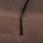 Hoekbank Portobello IV Leer - Leer Custo: Donkerbruin - Breedte: 251 cm - Longchair vooraanzicht links