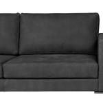 Hoekbank Portobello IV Leer - Leer Custo: Zwart - Breedte: 251 cm - Longchair vooraanzicht links