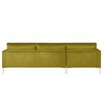 Hoekbank Portobello III Microvezel - Stof Tond: Groen - Breedte: 251 cm - Longchair vooraanzicht links