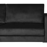 Canapé d’angle Portobello III Microfibre - Tissu Tond : Noir - Largeur : 251 cm - Méridienne courte à gauche (vue de face)