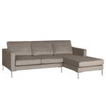 Ecksofa Portobello III Samt - Stoff Tond: Hellgrau - Breite: 207 cm - Longchair davorstehend rechts