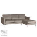 Ecksofa Portobello III Samt - Stoff Tond: Hellgrau - Breite: 207 cm - Longchair davorstehend rechts