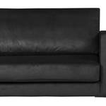 Canapé d’angle Portobello III Microfibre - Tissu Tond : Noir - Largeur : 293 cm - Méridienne courte à gauche (vue de face)