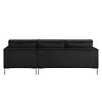 Ecksofa Portobello III Samt - Stoff Tond: Schwarz - Breite: 207 cm - Longchair davorstehend rechts