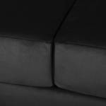 Canapé d’angle Portobello III Microfibre - Tissu Tond : Noir - Largeur : 207 cm - Méridienne courte à droite (vue de face)