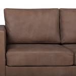 Hoekbank Portobello IV Leer - Leer Custo: Donkerbruin - Breedte: 207 cm - Longchair vooraanzicht rechts