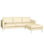 Ecksofa Portobello IV Echtleder - Echtleder Lasde: Creme - Breite: 207 cm - Longchair davorstehend rechts