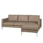 Ecksofa Portobello IV Echtleder - Echtleder Custo: Hellgrau - Breite: 207 cm - Longchair davorstehend rechts