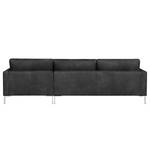 Ecksofa Portobello IV Echtleder - Echtleder Custo: Schwarz - Breite: 251 cm - Longchair davorstehend rechts