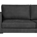 Hoekbank Portobello IV Leer - Leer Custo: Zwart - Breedte: 251 cm - Longchair vooraanzicht rechts