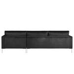 Ecksofa Portobello III Samt - Stoff Tond: Schwarz - Breite: 251 cm - Longchair davorstehend rechts