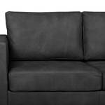 Canapé d’angle Portobello IV Cuir - Cuir véritable Custo : Noir - Largeur : 207 cm - Méridienne courte à droite (vue de face)