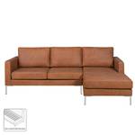 Hoekbank Portobello IV Leer - Leer Custo: Bruin - Breedte: 207 cm - Longchair vooraanzicht rechts