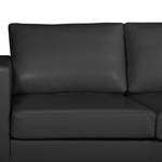 Canapé d’angle Portobello IV Cuir - Cuir véritable Lasde : Noir - Largeur : 207 cm - Méridienne courte à droite (vue de face)