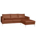 Ecksofa Portobello IV Echtleder - Echtleder Lasde: Cognac - Breite: 207 cm - Longchair davorstehend rechts