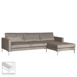 Hoekbank Portobello III Microvezel - Stof Tond: Lichtgrijs - Breedte: 251 cm - Longchair vooraanzicht rechts