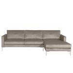 Ecksofa Portobello III Samt - Stoff Tond: Hellgrau - Breite: 251 cm - Longchair davorstehend rechts