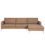 Hoekbank Portobello IV Leer - Leer Custo: Lichtbruin - Breedte: 251 cm - Longchair vooraanzicht rechts