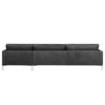 Ecksofa Portobello IV Echtleder - Echtleder Custo: Schwarz - Breite: 293 cm - Longchair davorstehend rechts