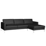 Ecksofa Portobello IV Echtleder - Echtleder Lasde: Schwarz - Breite: 251 cm - Longchair davorstehend rechts