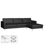 Ecksofa Portobello IV Echtleder - Echtleder Lasde: Schwarz - Breite: 251 cm - Longchair davorstehend rechts