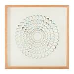 Tableau déco Circle I Blanc - Verre - Matière plastique - Textile - En partie en bois massif - 60 x 60 x 5 cm