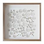 Tableau déco Atmosphere Blanc - Verre - Matière plastique - Textile - En partie en bois massif - 60 x 60 x 5 cm