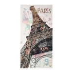 Tableau déco Tour Eiffel II Beige - Papier - En partie en bois massif - 52 x 102 x 3.5 cm