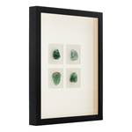 Ingelijste stenen Valuable V Wit - Glas - Plastic - Textiel - Deels massief hout - 42 x 52 x 5 cm