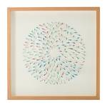 Tableau déco Circle II Blanc - Verre - Matière plastique - Textile - En partie en bois massif - 60 x 60 x 5 cm
