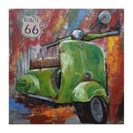 Afbeelding Motorrijder Groen - Metaal - 80 x 80 x 6 cm